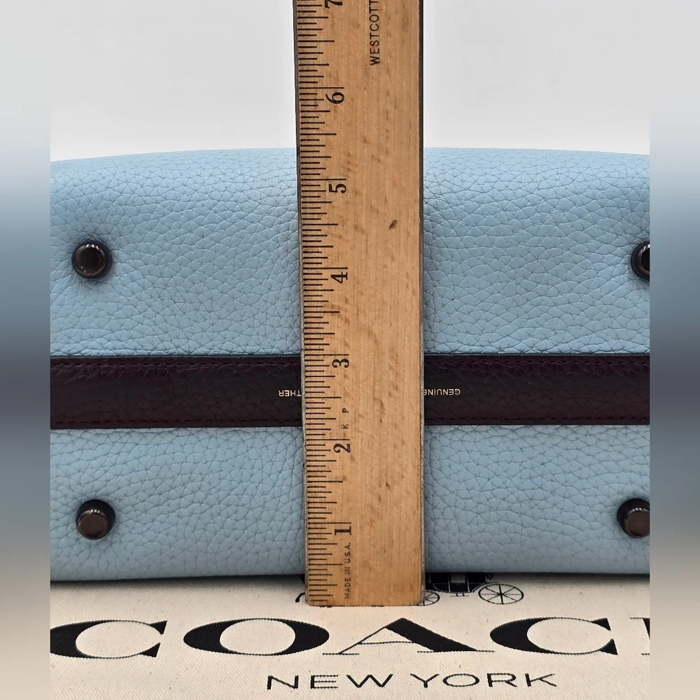 Coach Pebble Leather Cashin Carry Tote 22 In Colorblock, EUC - Picture 7 of 16